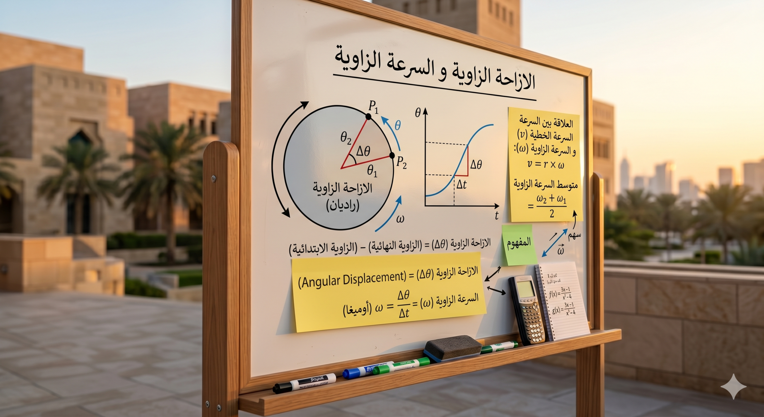 المحاضرة الخامسة – الازاحة الزاوية + السرعة الزاوية – 11 متقدم – الفيزياء
