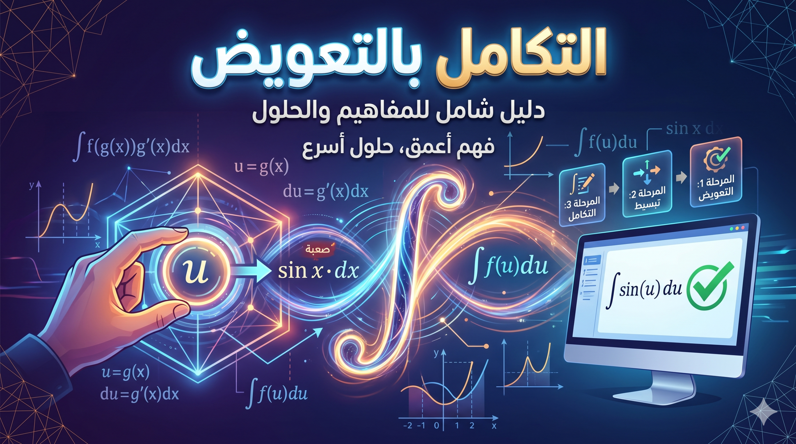 المحاضرة التاسعة – تابع التكامل بالتعويض – 12 متقدم – الرياضيات