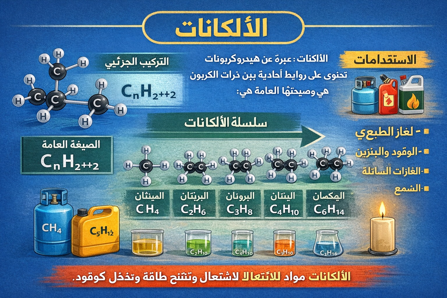 المحاضرة السادسة – الالكانات – 12 متقدم – الكيمياء