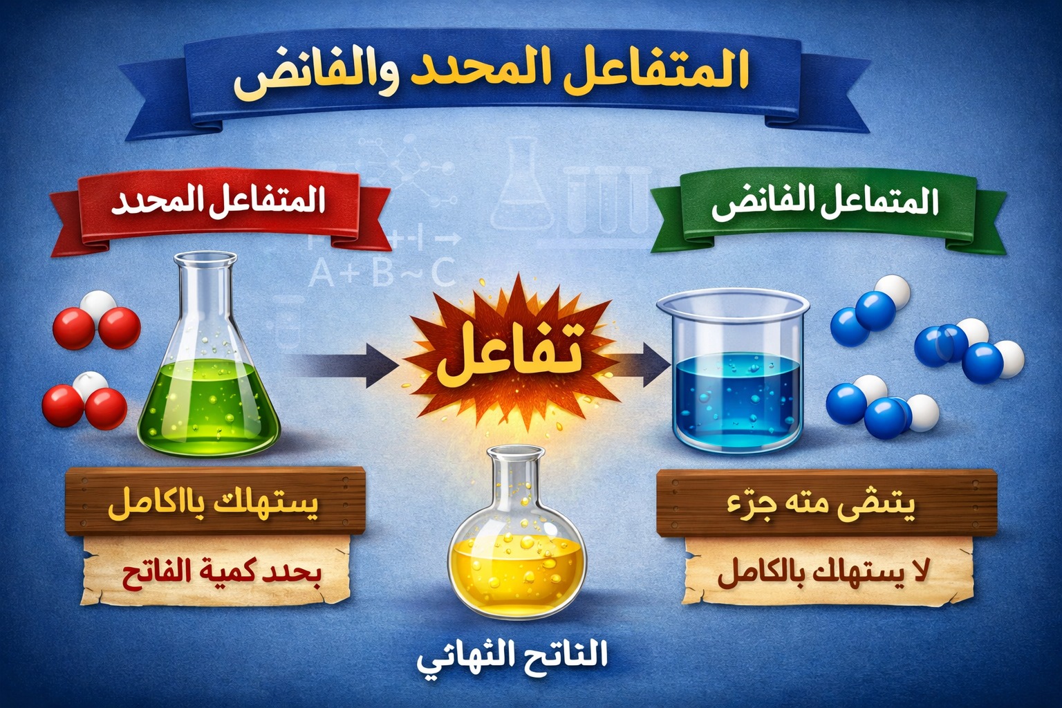 المحاضرة الثالثة – المتفاعل المحدد والفائض -الكيمياء – 10 متقدم