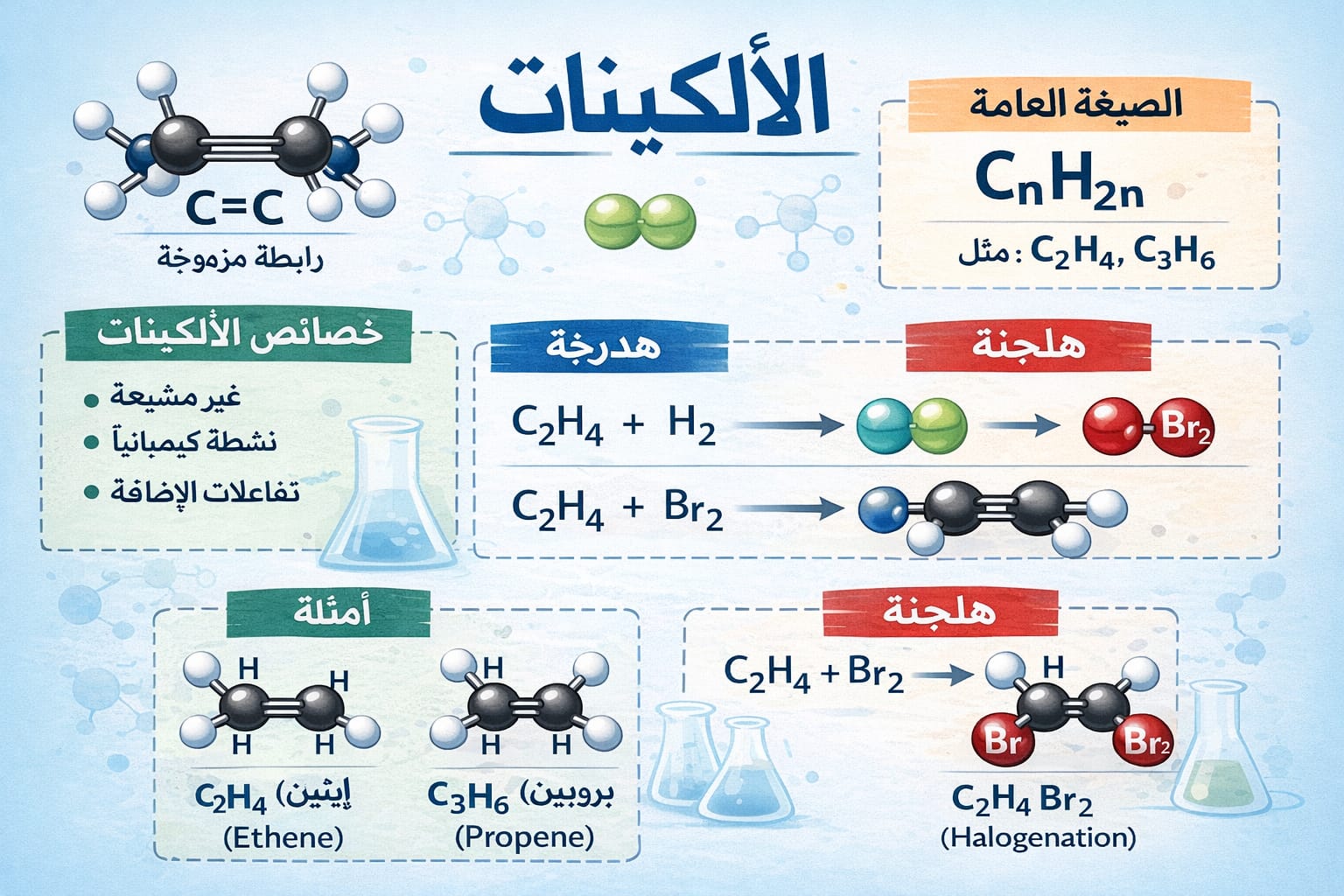 المحاضرة العاشرة – تسمية الالكينات – 12 متقدم – الكيمياء