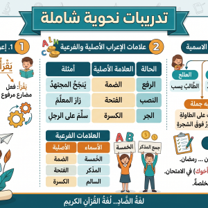 المحاضرة الثالثة عشر - تدريبات نحوية - اللغة العربية - 12 متقدم