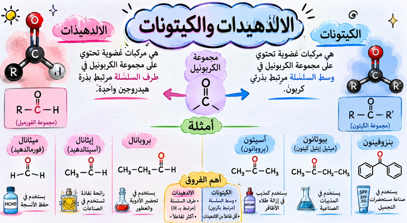 الحصة الثانية والعشرون – الالدهيدات والكيتونات -12 متقدم – كيمياء
