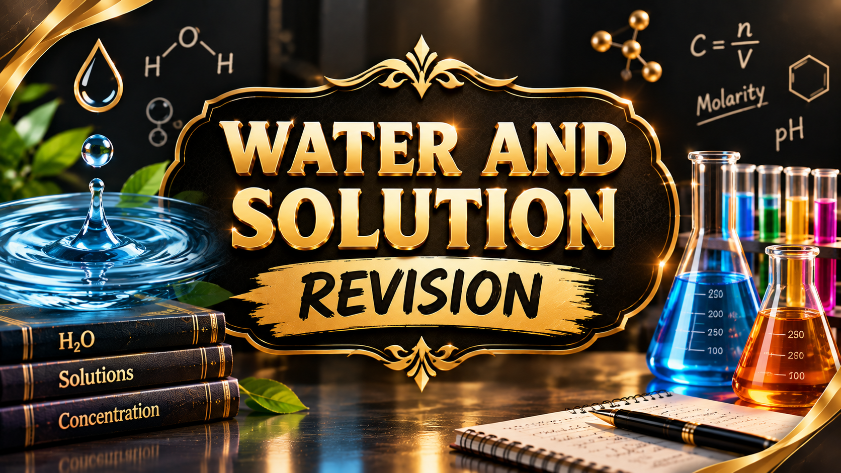 المحاضرة الثالثة – WATER AND SOLUTION REVISION – الأحياء – التاسع المتقدم