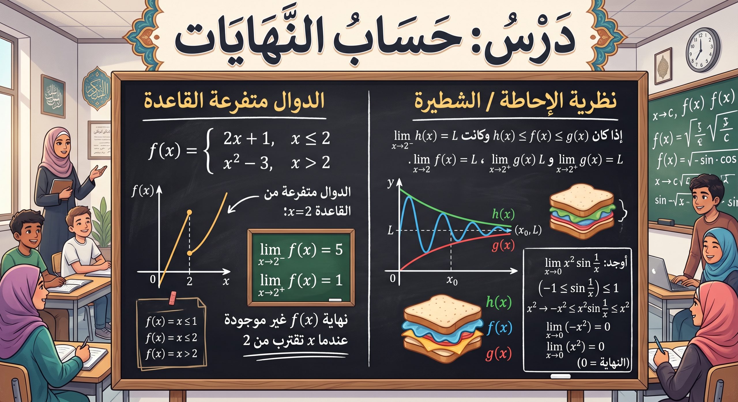 المحاضرة الحادية عشر – تابع الدرس حساب النهايات الجزء 4 – الرياضيات – 12 متقدم
