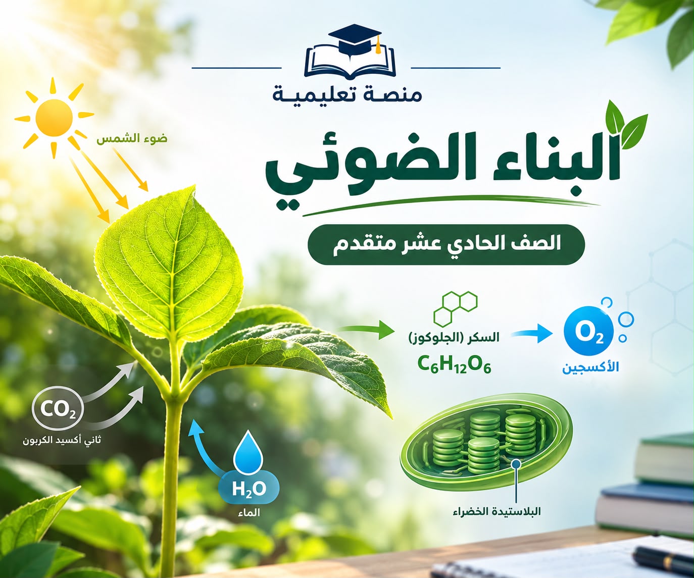 المحاضرة الثالثه – الدرس الثاني البناء الضوئي (التفاعلات الضوئية) الأحياء – 11 متقدم