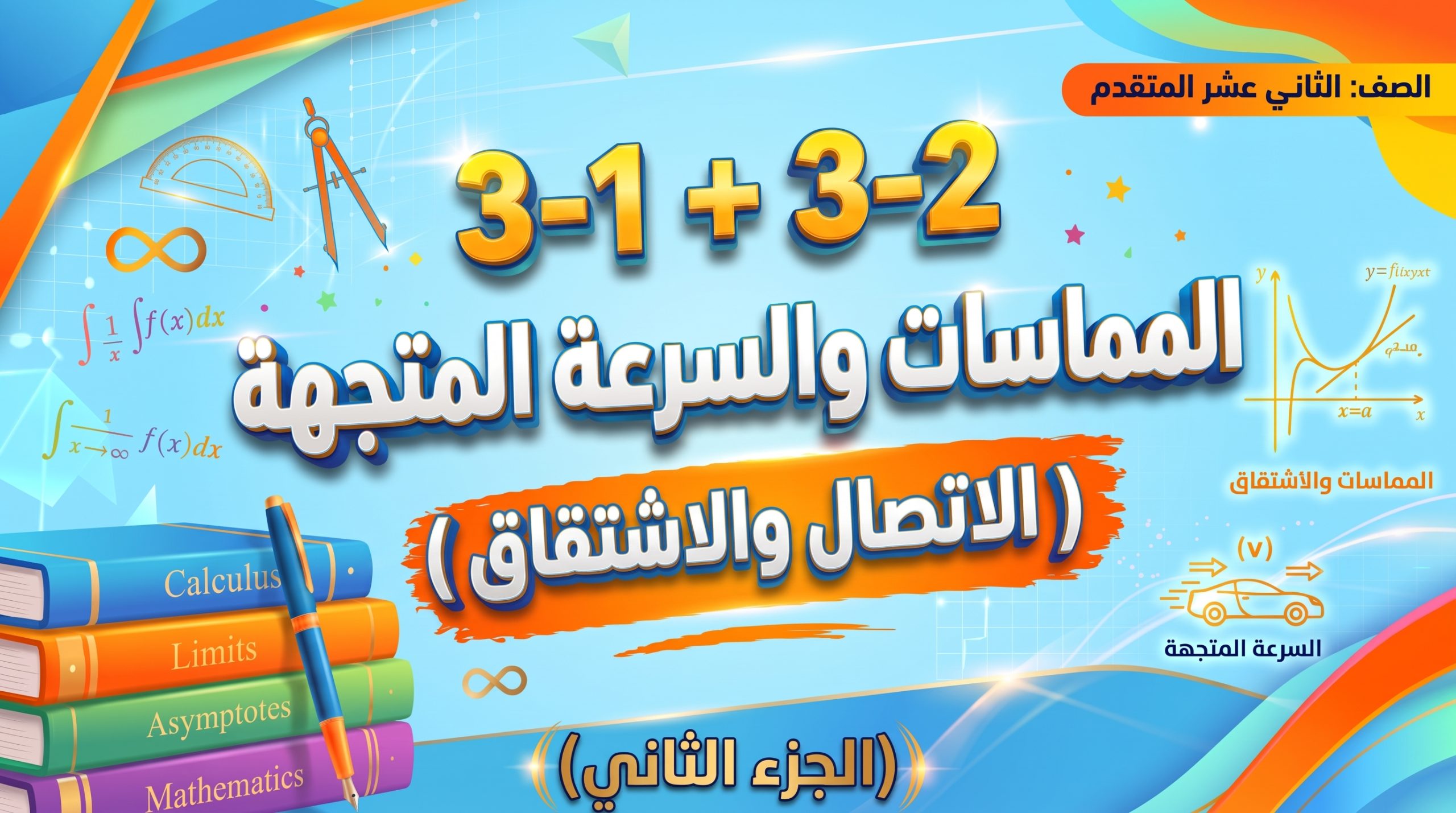 المحاضرة التاسعة عشر – تابع المماسات والسرعة المتجهة + الاشتقاق ( الاتصال والاشتقاق ) – الجزء الثاني – الرياضيات – 12 متقدم