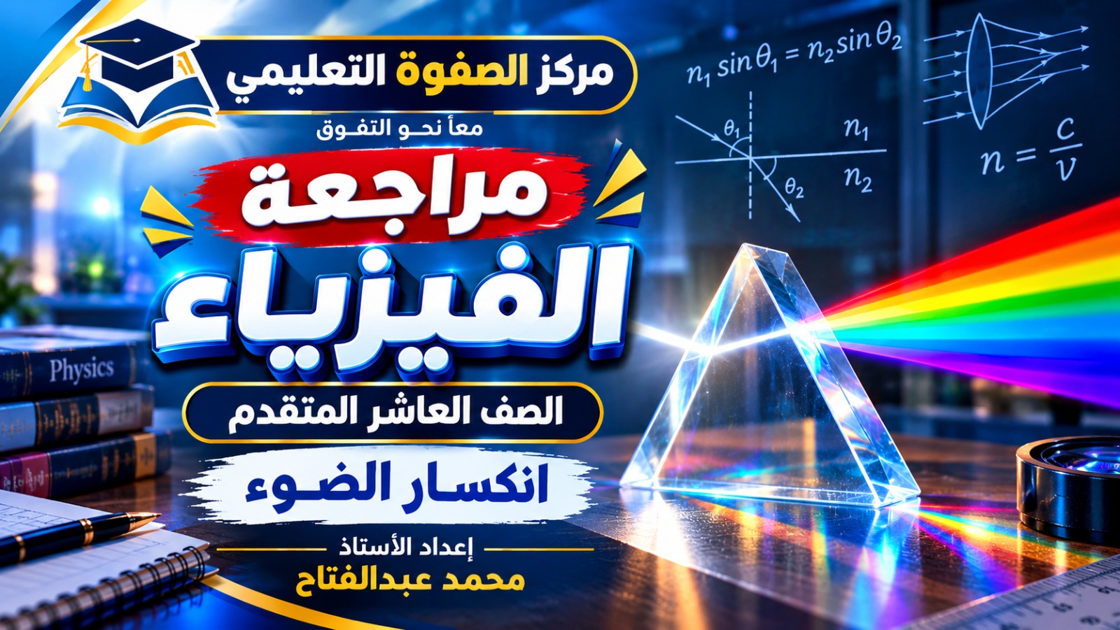 المحاضرة الخامسة ” الفيزياء ” درس انكسار الضوء – الفيزياء – 10متقدم