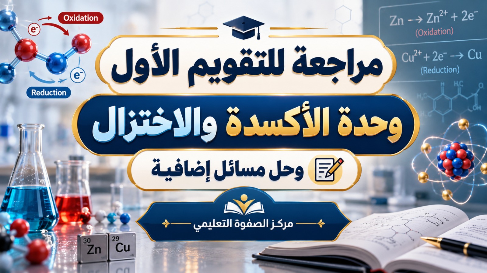 مراجعة التقويم الاول – تمارين اضافيه – وحدة الأكسدة والاختزال – الكيمياء – 12 متقدم