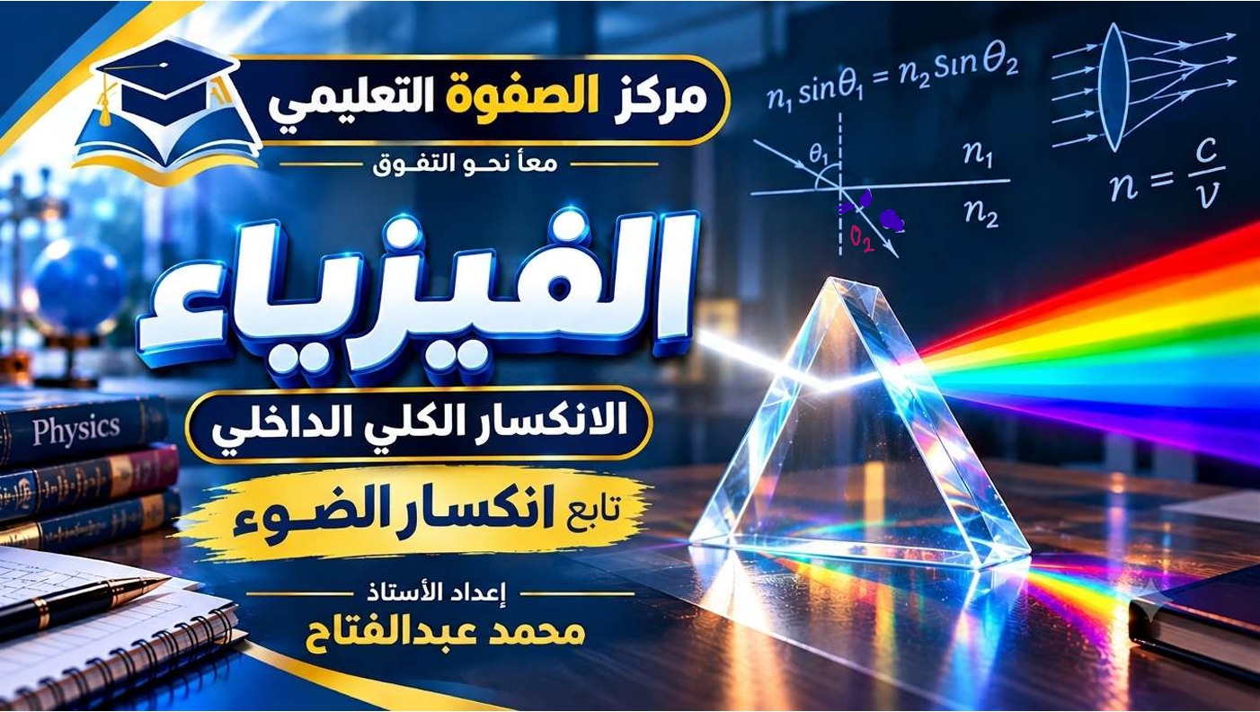 المحاضرة السادسة ” الانكسار الكلي الداخلي ” – الفيزياء – 10 متقدم