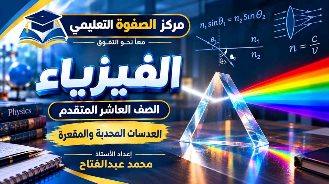 المحاضرة السابعة ” العدسات المحدبة والمقعرة + قوانين العدسات ” – الفيزياء – 10 متقدم
