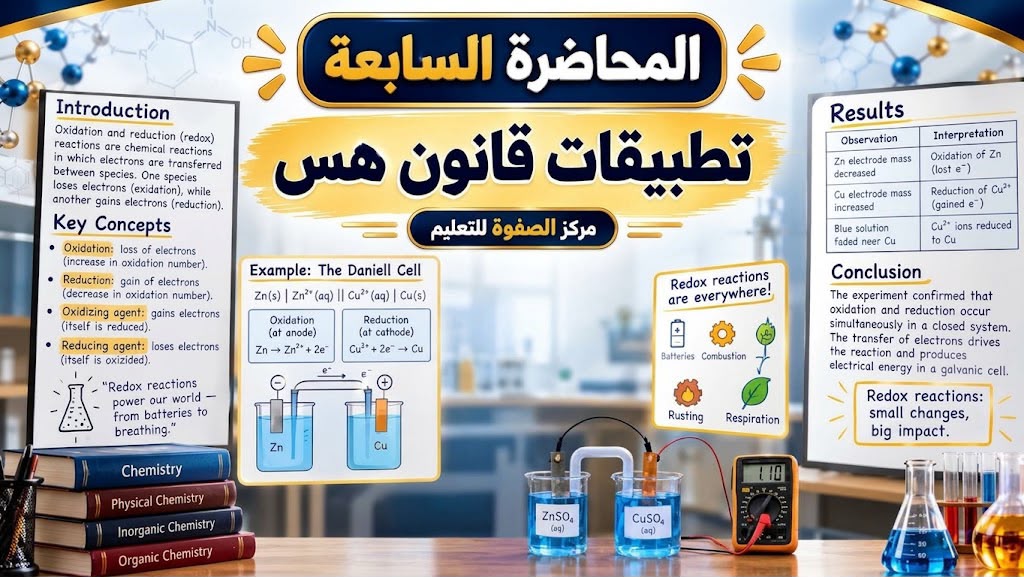 المحاضرة السابعه – تطبيقات قانون هس. – الكيمياء – 11 متقدم
